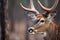 close detailed shot of bushbuck fur and markings