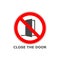 Close the door sign, Keep this door closed icon