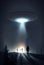 Close encounter of the third kind with a UFO flying saucer spaceship from outer space creating an alien abduction sighting