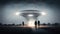 Close encounter of the third kind with a UFO flying saucer spaceship from outer space creating an alien abduction sighting