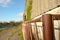 Close focus of an old dairy farm showing part of the cow shed.