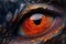 Close look of eye made from molten lava. Generative AI