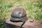 Close metal helmet of infantry soldier of Wehrmacht, Nazi Germany