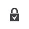 Close padlock with check mark vector icon