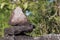 Close pile of stones in the mountain with sunshine, zen