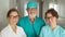 Close portrait of smiling doctors at the clinic. Medical personnel, specialists in the field of dentistry, cosmetology