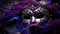 close purple masquerade mask