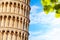 Close shoot of part of the Pisa leaning tower