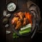 A close shot of buffalo wings served with appetizers ai generative illustration