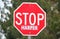 Close shot of a Common Stop Sign Used to Stop Canadian Conservative leader Stephen Harper