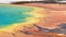 Close shot of the east side of grand prismatic pool