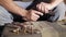 Close Shot of Man Removing Magazine from a Semi Automatic Gun