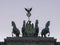 Close shot on the quadriga on the brandenburg gate in berlin