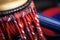 close shot of the rope tuning on a djembe