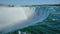 Close unabstracted view of Niagara Falls cliff edge from Canadian side.