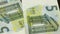 Close-up of 5 euro bills rotate. European currency paper money. 5 euro banknote. Cash small money. cash turnover. selective focus