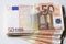 Close-up of the 50 Euro banknotes.