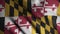 Close up of an the abstract Maryland state flag fluttering in the wind. Animation. American flag in seamless loop 3d
