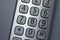 Close up abstract view of a cordless home phone keypad