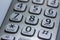 Close up abstract view of a cordless home phone keypad