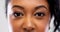 Close up of african american woman face