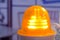 Close up of alarm lamp signal warning flashing light for industrial machinery