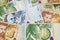 Close-up on Albanian Lek banknotes