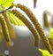 Close up of alder over green leaves reated using generative ai technology