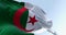 Close-up of Algeria national flag waving on a clear day