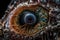 close-up of alien life form's eye, with a view into its unique inner workings