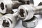 Close up Allen Bolt and Nut with shallow DOF on isolated background