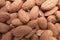 Close up almond in bulk organic food