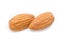 Close up almonds isolated on the white