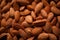 A close up of almonds in a pile Generative AI
