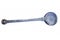 Close up of aluminum ladle spoon isolated on white.