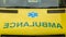 Close up of Ambulance Name on the Front of Vehicle