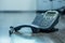 Close Up  analog phone is placed on a wooden floor in the office