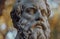 Close-up of an Ancient Philosopher\\\'s Statue