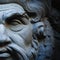 Close up ancient statue of God Zeus. The king of the gods the ruler of mount Olympus and the god of the sky and thunder