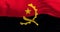 Close-up of Angola national flag waving in the wind