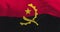 Close-up of Angola national flag waving in the wind