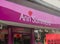 Close-up of the Ann Summers sign and logo above the entrance of
