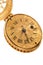 Close-up of antique yellow brass pocket watch