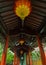 Close-up of architectural details of Chinese garden cloister.