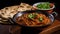 Close up of aromatic bowl with spicy rogan josh