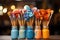 Close-up of an artists paintbrushes - stock photography