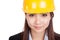 Close up of Asian engineer woman with hardhat