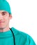 Close-up of an assertive surgeon