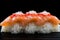 Close-up of Assorted Exquisite Sushi Rolls in Vibrant Presentation Featuring a Variety of Flavors