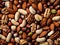 close-up Assorted nuts background, large mix seeds.